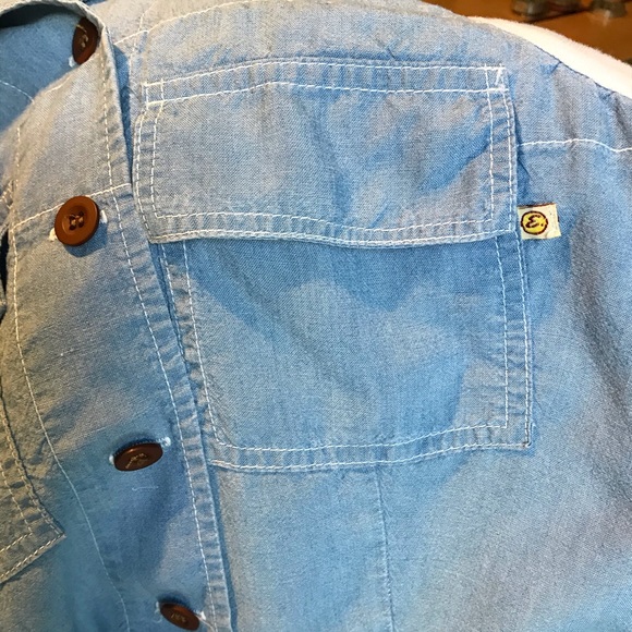 Agolde Sleeveless Button Down Denim Blouse - Picture 6 of 12